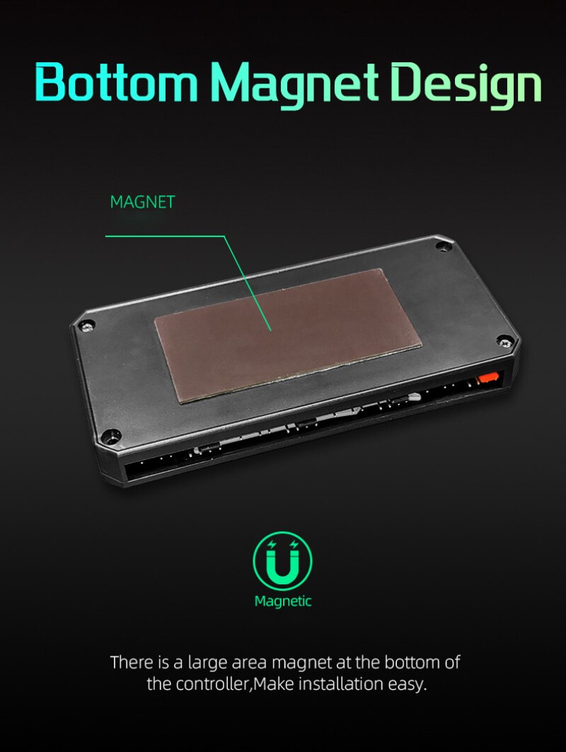 Cooling Fan P-ARGB Controller 4Pin PWM 5V 3Pin ARGB Smart Intelligent Remote Control Chassis Fan Hub For PC Case Heat Sink