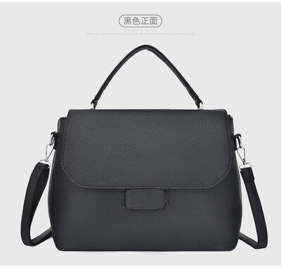 Maras dröm enfärgad pendlarväska trend vild axelväska enkel atmosfär messengerväska med stor kapacitet: Dblack