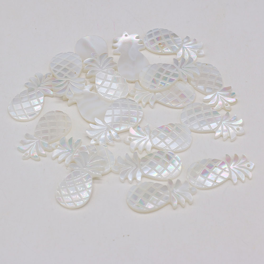 Natuurlijke witte schelp hanger ananasvormige losse spacer bedels voor sieraden maken DIY armband ketting oorbel accessoires
