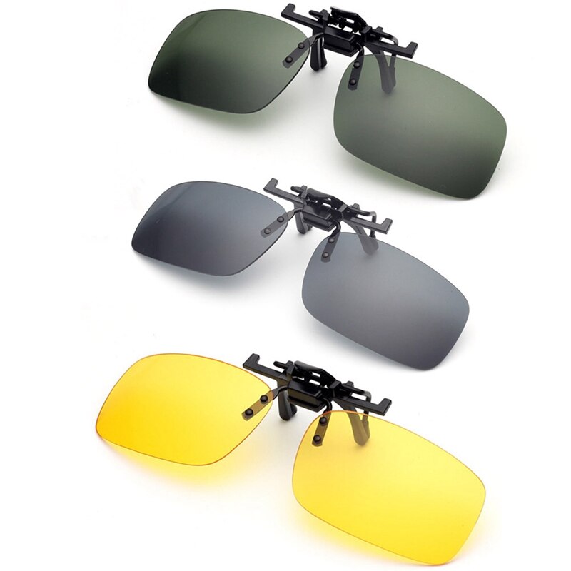 Clip Op Zonnebril Rijden Night Vision Lens Gepolariseerde Zonnebril Mannelijke Anti-Uva Voor Mannen Vrouwen Met Case & glazen Doek