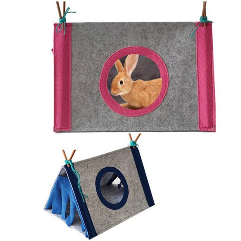 Tente en feutre pour animal domestique, nid de lapin, maison cachée, Cage à Hamster, grande Cage à cochon d&#39;inde, accessoires pour lit pour animal de compagnie Chinchilla