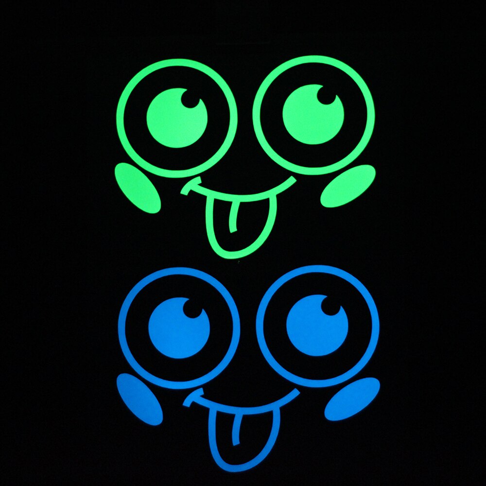 Sticking Tongue Out Smile Face Luminous Sticker Cartoon Glowing Bathroom Sticker Funny Toilet Sticker Wall Cabinet Laptop Decals