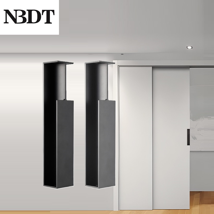 1Pc Aluminum Sliding Pocket Door Finger Pull Handle Black Grey Built-in Mount