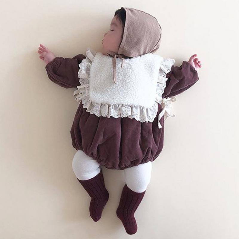 Winter Baby Meisjes Jongens Bodysuits Baby Solid Thicken Corduroy Lange Mouwen Warm Jumpsuit Trui Herfst Babybodysuit