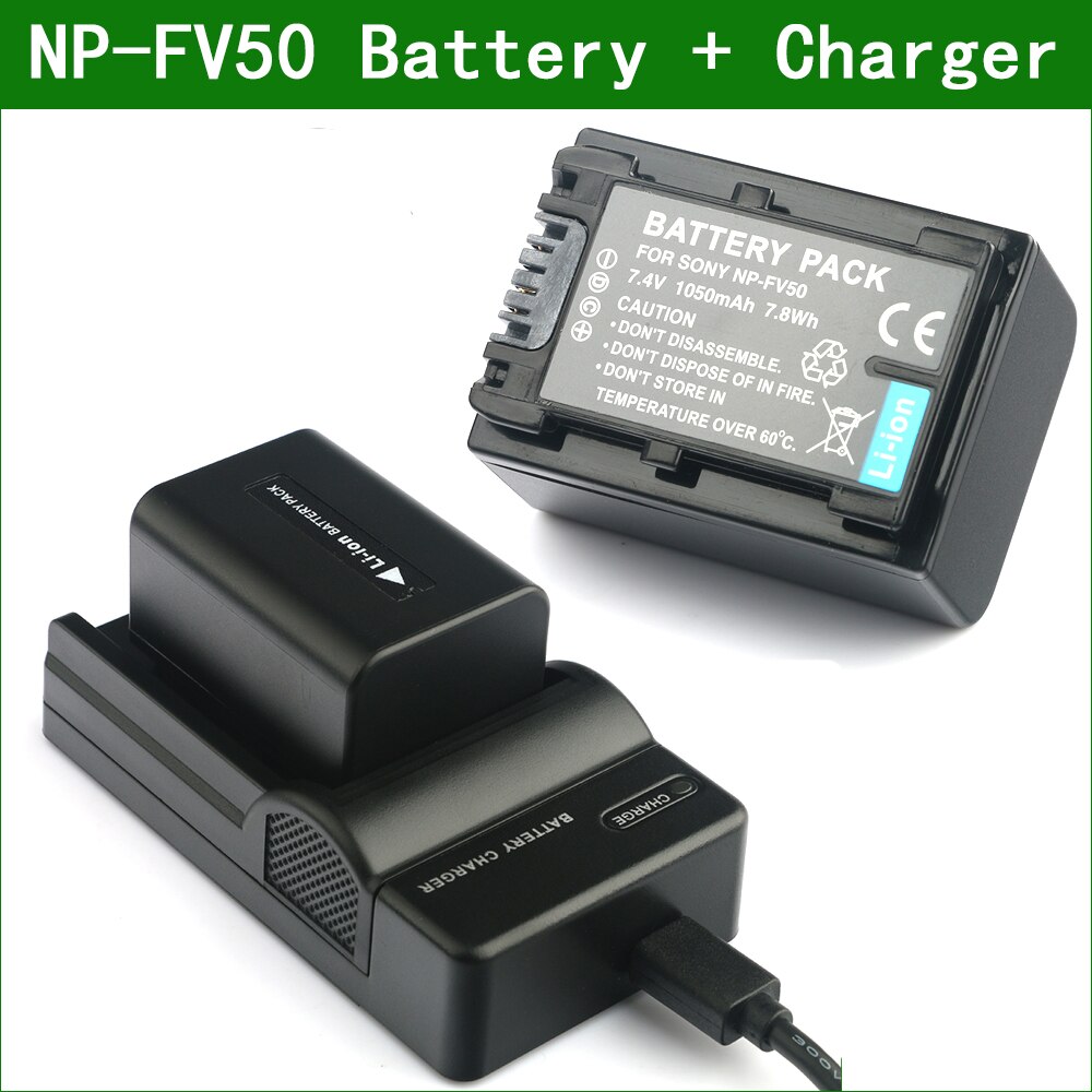 NP-FV50 Np FV50 NPFV50 Digitale Camera Batterij + Lader Voor Sony Np FV30 FV40 FV70 FV100 FV50A FV70A FV100A Dcr SR15 SR21