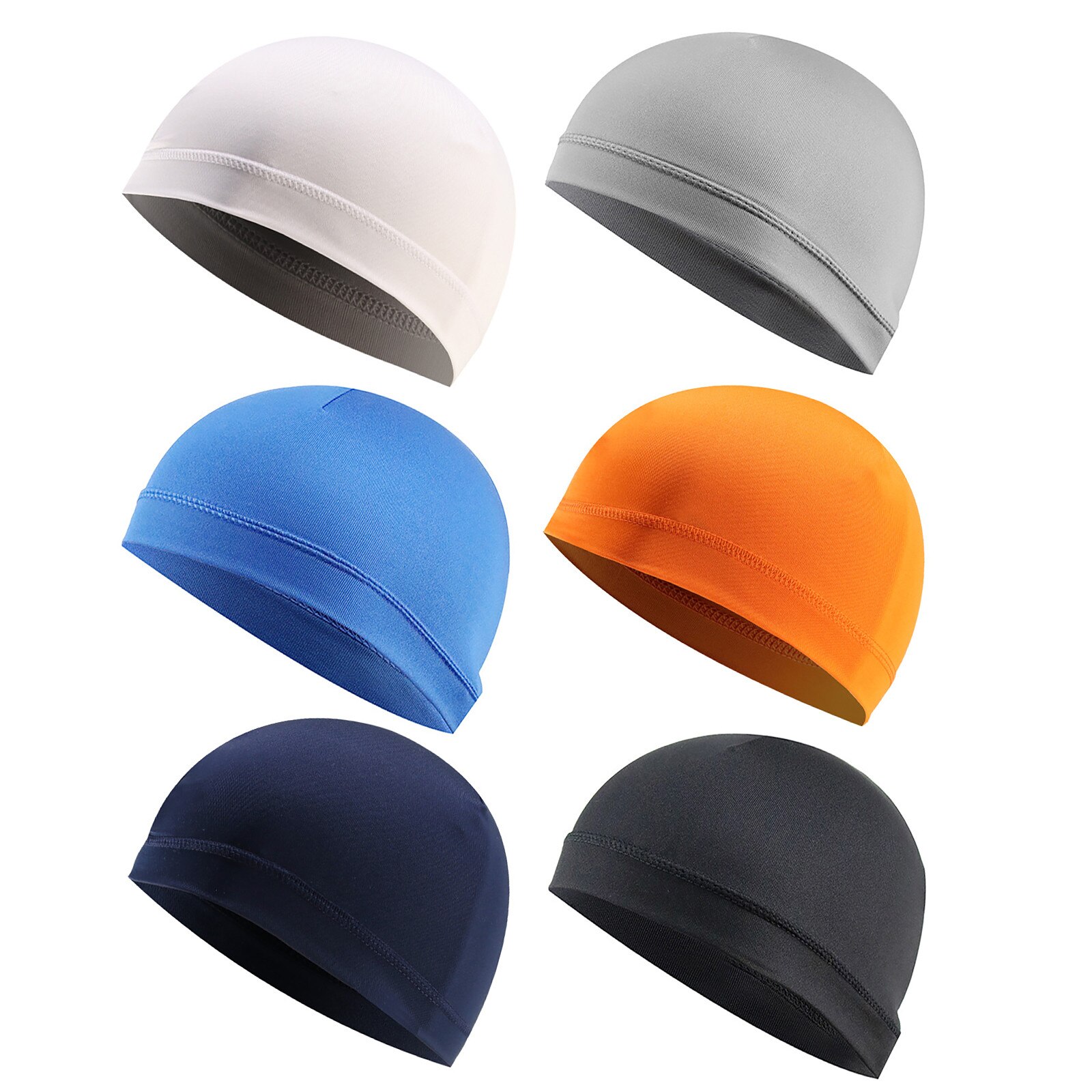 Caps For Men And Women 6 Pieces Helmet Liner Skull Caps Sweat Wicking Cap Running Hats Cycling Skull Helmet Lined With Skull Cap