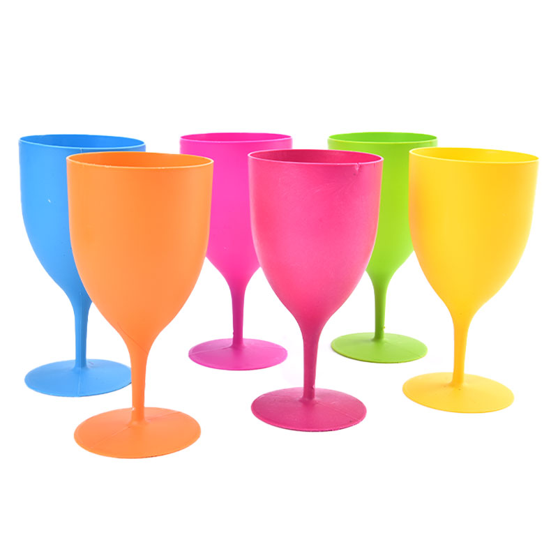 6pcs/set Disposable Frosted Plastic Wine Glasses Cocktail Champagne Goblet PP Material For Bar Party Bar Home Goblet