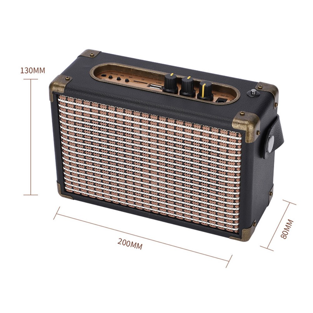 Retro Bluetooth speaker, multi-function MP3 player, portable retro Bluetooth speaker with wooden radio handle, support TF card/U