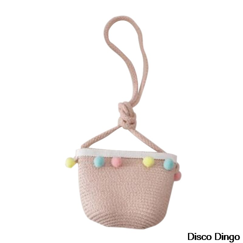 Chapéu de palha de malha bolsa de ombro crianças bonito dos desenhos animados praia viagem protetor solar laço onda protetor solar chapéu: BB7314PK2