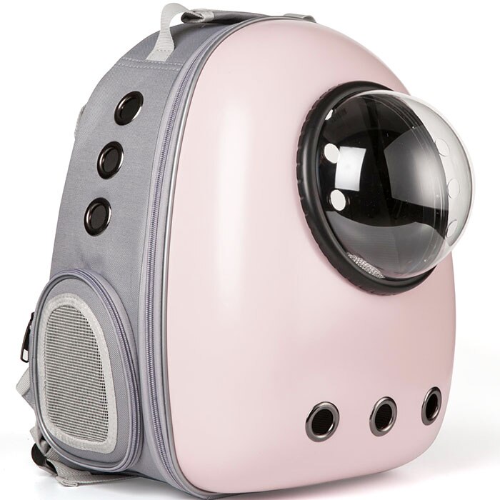 Letvægts forbrugsboble astronaut åndbar taske lille kapsel kæledyr rejse hund rygsæk bærer til kat hund: Pink (grå ryg)