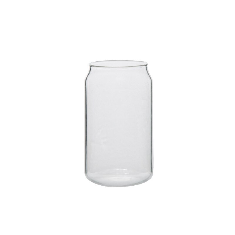 Glass Cup Can Shape Tea Juice Milk Coffee Mug Wine Glass Drink Cup High Borosilicate Glass Durable Drinkware With straw