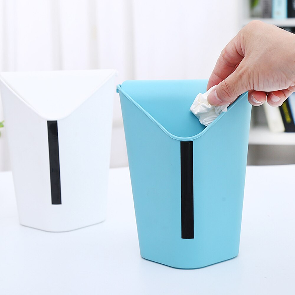 Skrivbord mini papperskorgar hemanvändning/kontor huva plast papperskorg kök kök badrum hörn soptunnor rengöring tillbehör
