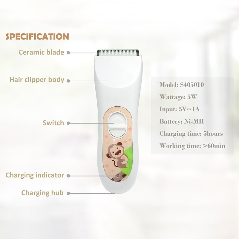 Baby Hair Trimmer Electric Hair Clipper USB Baby Shaver Cutting Baby Care Cutting Remover Rechargeable Quiet Kids Hair Cutting