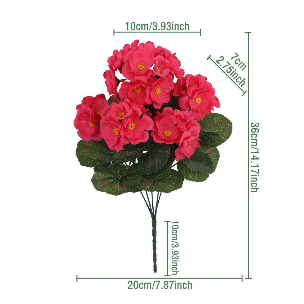 Artificial Flower Realistic Geranium Begonia Flower Wedding Bridal Bouquets Home Outdoor Garden Bonsai Decor Festival Garland