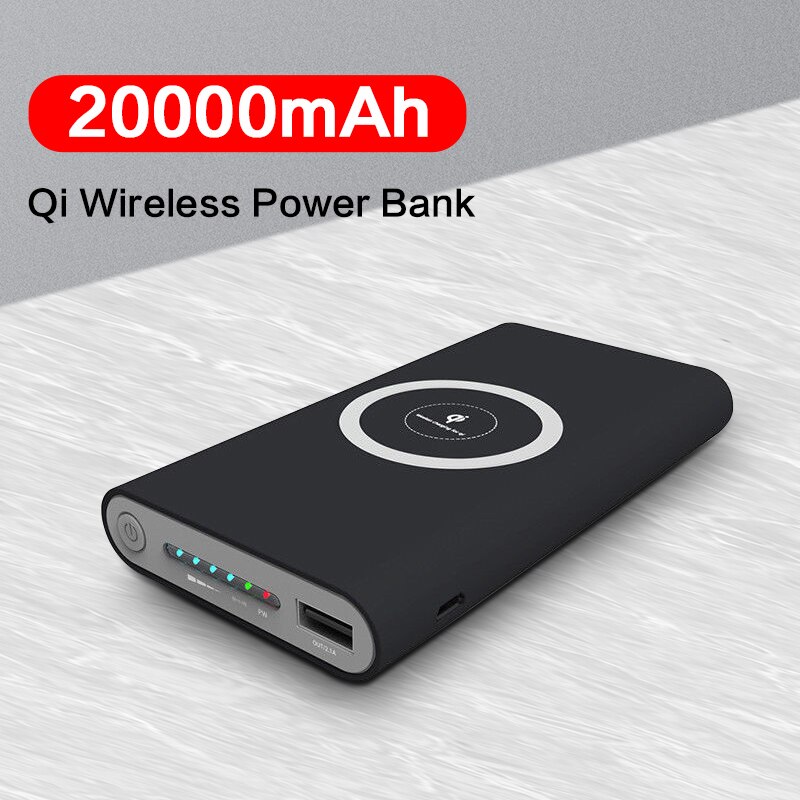20000Mah Draagbare Qi Draadloze Oplader Power Bank Voor Xiaomi Iphone Externe Batterij Snelle Draadloze Opladen Powerbank Poverbank
