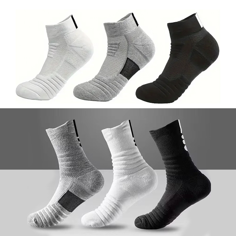 1/3 Pairs Anti-slip Voetbalsokken Mannen Katoenen Sok Korte Lange Buis Voetbal Basketbal Sport Sokken Ademend geurverdrijvende Sok 39-45