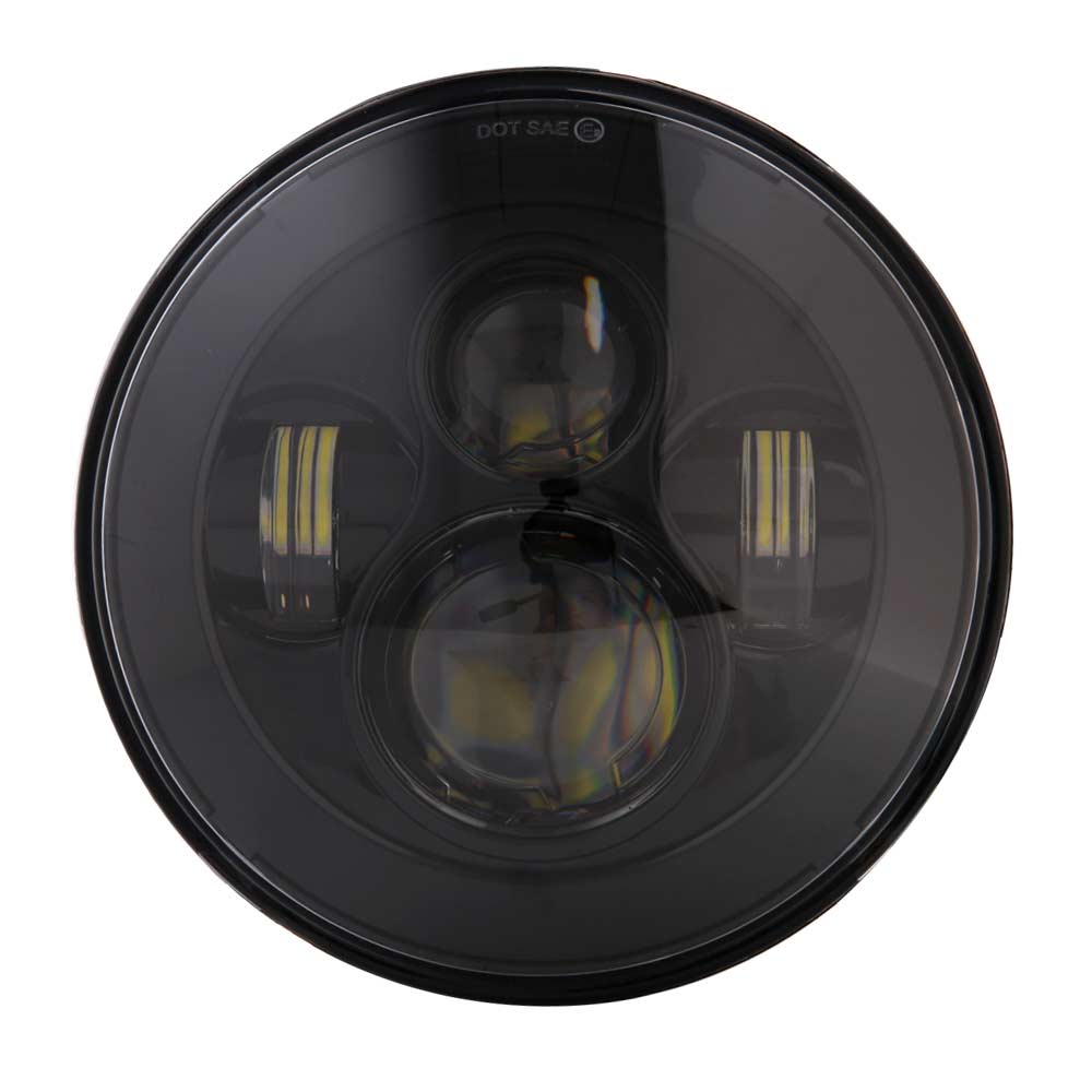 Round 7" Motorcycle Black Projector HID LED Headlight for Harley 7 "LED Motorcycle Headlight Assembly Headlamp For Davidson: Black