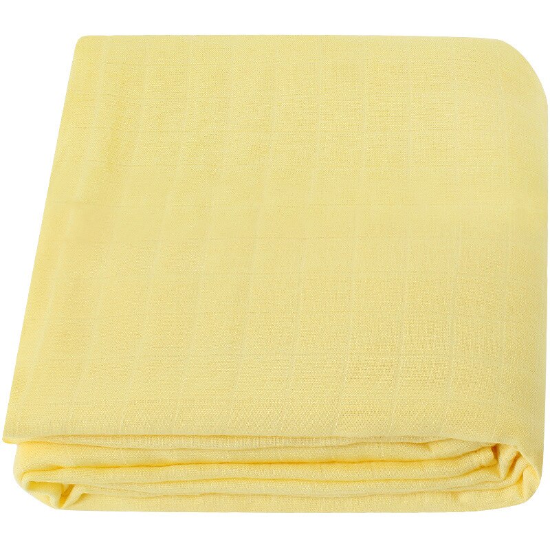 Newborn Manta Baby Swaddle Muslin Blanket Baby Deken Newborn Accessories Muslin Gasas Bebe Algodon: Light Yellow