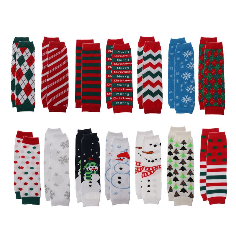 1 par de natal perna aquecedores menina menino menina algodão listra onda ponto leggings 14 cores bebê rastejando meias do bebê