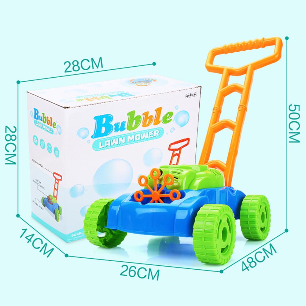 Electronic Bubble Mower Walker Bubble Blower Machine with Music Outdoor Game Push Toys for Children Kids