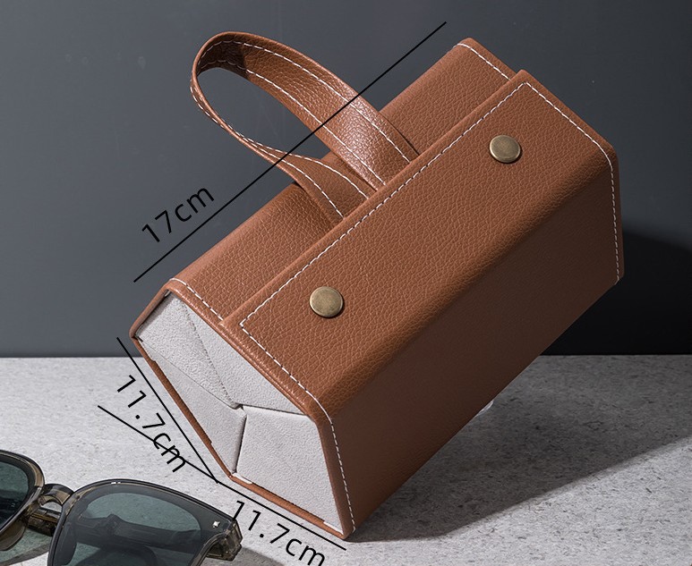 Organizador de gafas de sol con 2/3/4/5/6 rejillas, organizadores de viaje, accesorios, caja de almacenamiento para gafas, joyero portátil, estuche de maquillaje: Morado