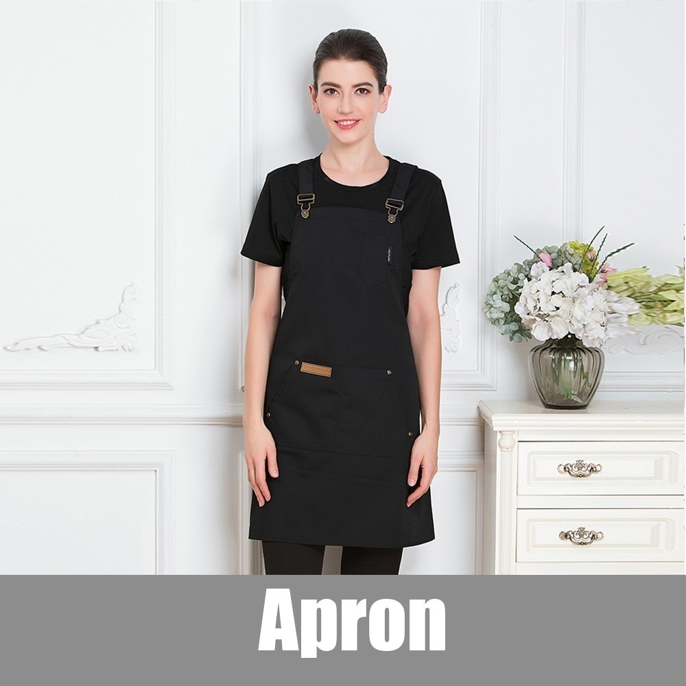 Verstelbare Chef Ober Uniform Schort Hotel BBQ Cafe Catering Food Service Restaurant Uniform Bakkerij Keuken Unisex Werk Schort: Black Apron