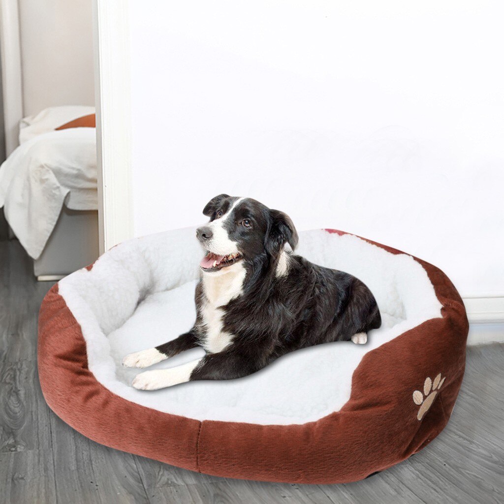 Kleine Pet Hond Kat Bed Puppy Kussen Huis Huisdier Zachte Warme Kennel Hond Mat Deken Puppy Warm Nest Slapen pad Mat Bed: Coffee