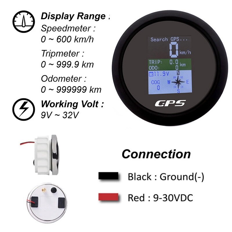 Auto Boot Motorfiets Smart Gps Snelheidsmeter Waterdicht 85Mm Tft-scherm Digitale Toerenteller Kilometerteller Met Gps Antenne