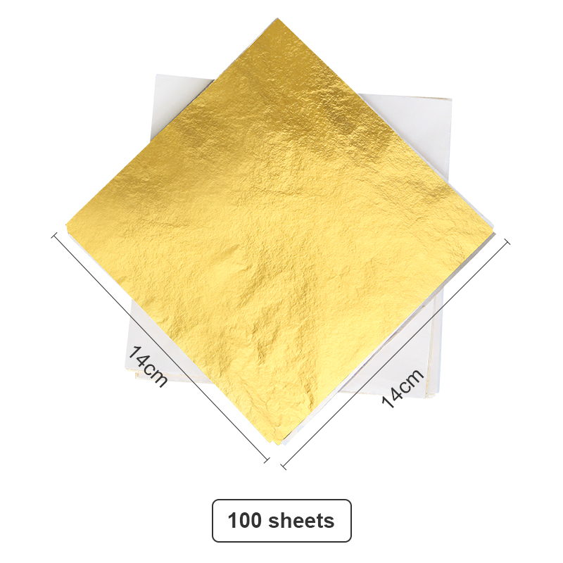 16 cm/14 cm 100 stks/pak Imitatie Bladgoud Papier Goudfolie Vellen Vergulden Koperfolie voor Kunst ambachten Schilderen Zilverfolie: Licht Groen