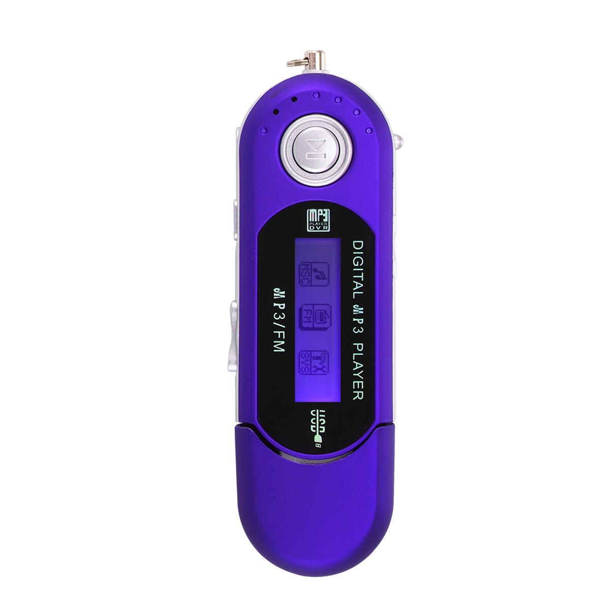 Mini Portable USB Digital MP3 Player FM Radio hear music Sleek And MP3 Player Support 32GB TF Card card & FM Radio: Blue