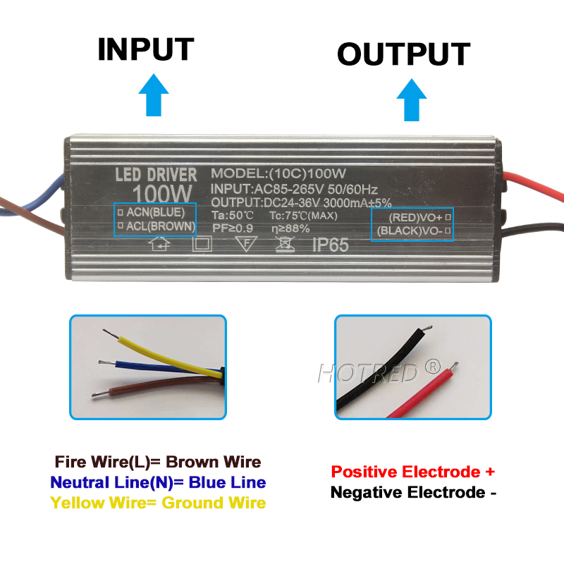 LED-Treiber, wasserdichte Beleuchtungstransformatoren, 10 W, 20 W, 30 W, 50 W, 70 W, 80 W, 100 W, DC24-36V, Netzteil 600 mA, 900 mA, 1500 mA, 2100 mA, 3000 mA