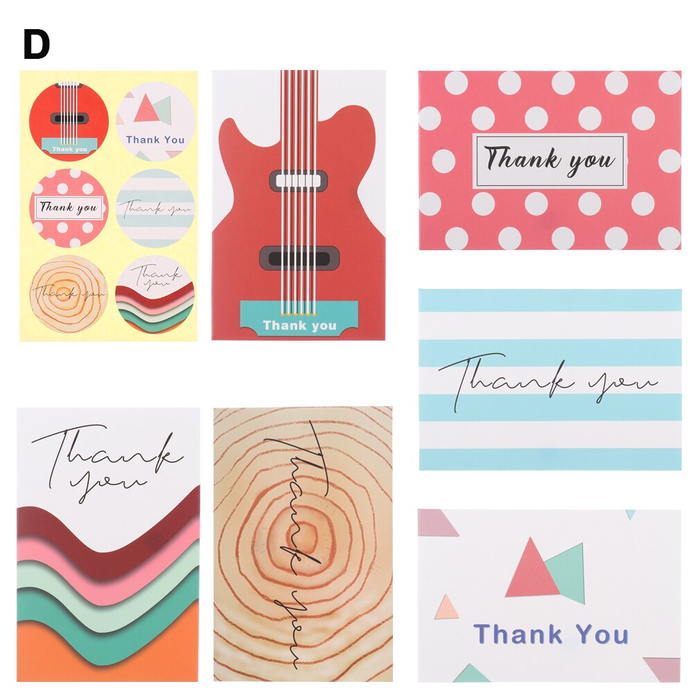 Cartes de remerciement en feuille d'or, lot de 4/6 cartes d'invitation à motifs floraux avec enveloppes, autocollants vierges, cartes postales pliantes: 6Pcs-D