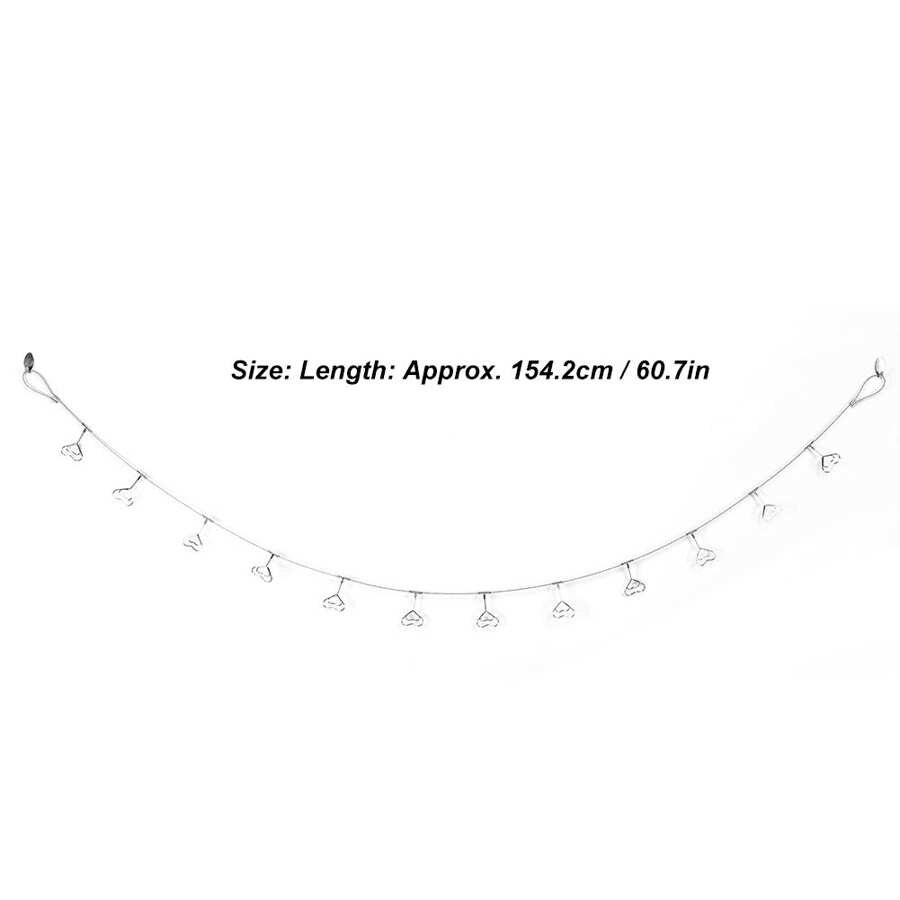 Hanging Photos Clips Heart Shapes Steel Wire Rope Wall Pictures Display Decoration Metal Photos Clips