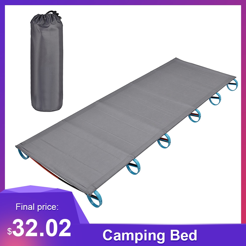 Ultralight Opvouwbare Enkele Camping Bed Reiswieg Tent Bed Aluminium Legering Metalen Frame Outdoor Draagbare Camping Vissen Mat Bedden
