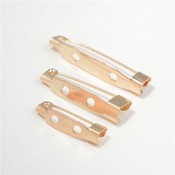 50PCs 15/20/25/32/38/40/45mm Brooch Base Back Bar Pins Findings Jewelry Making Clip Safty Catch Findings Pin Back Brooch: KC Gold / 20mm
