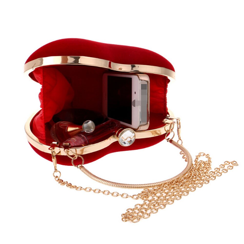 Liefdeshartvorm effen suède bruiloft dames clubfeest gala avond clutch handtas portemonnee handtas feesttas dames handtassen