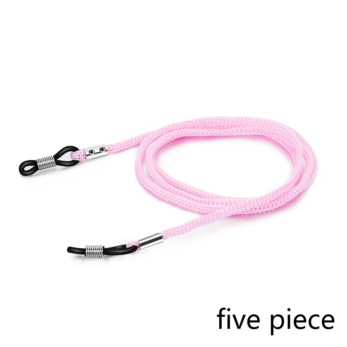 Soporte de correa para gafas ajustable de 5ps, cuerda antideslizante para gafas, cordón de cadena para gafas de sol deportivas, retenedor de gafas para mujeres y hombres: Rosa