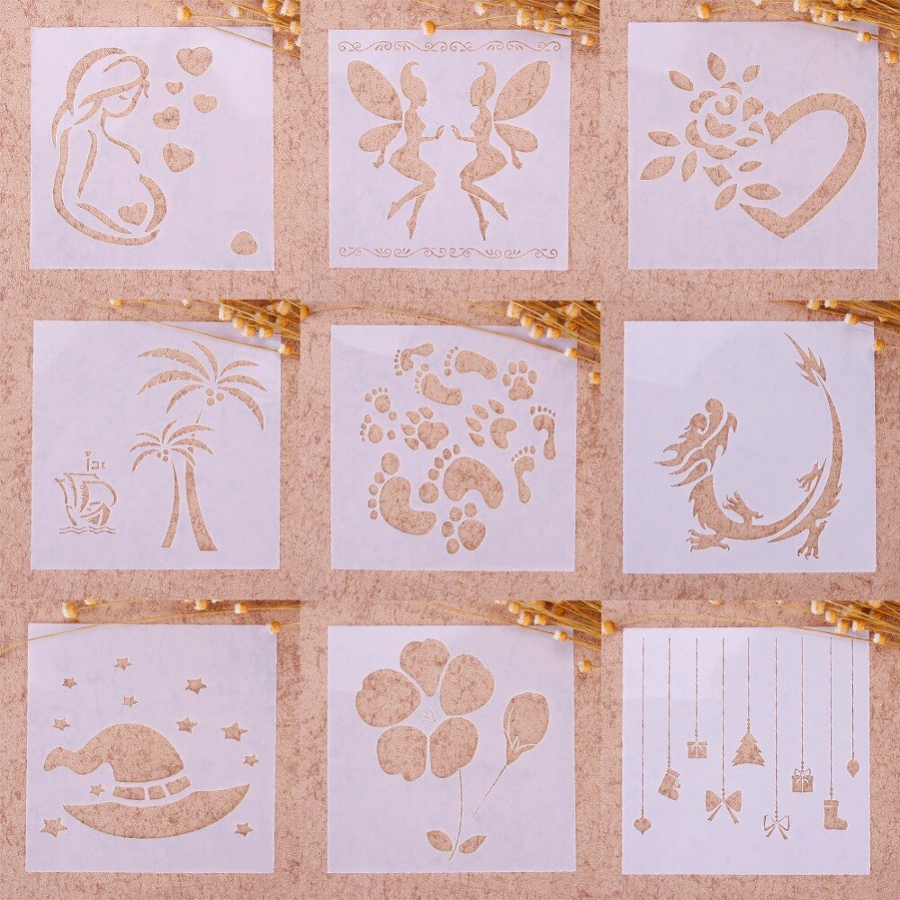 Different Patterns Stencil Airbrush Painting Art DIY For Walls Painting Scrapbooking Stamping Album Crafts #248525