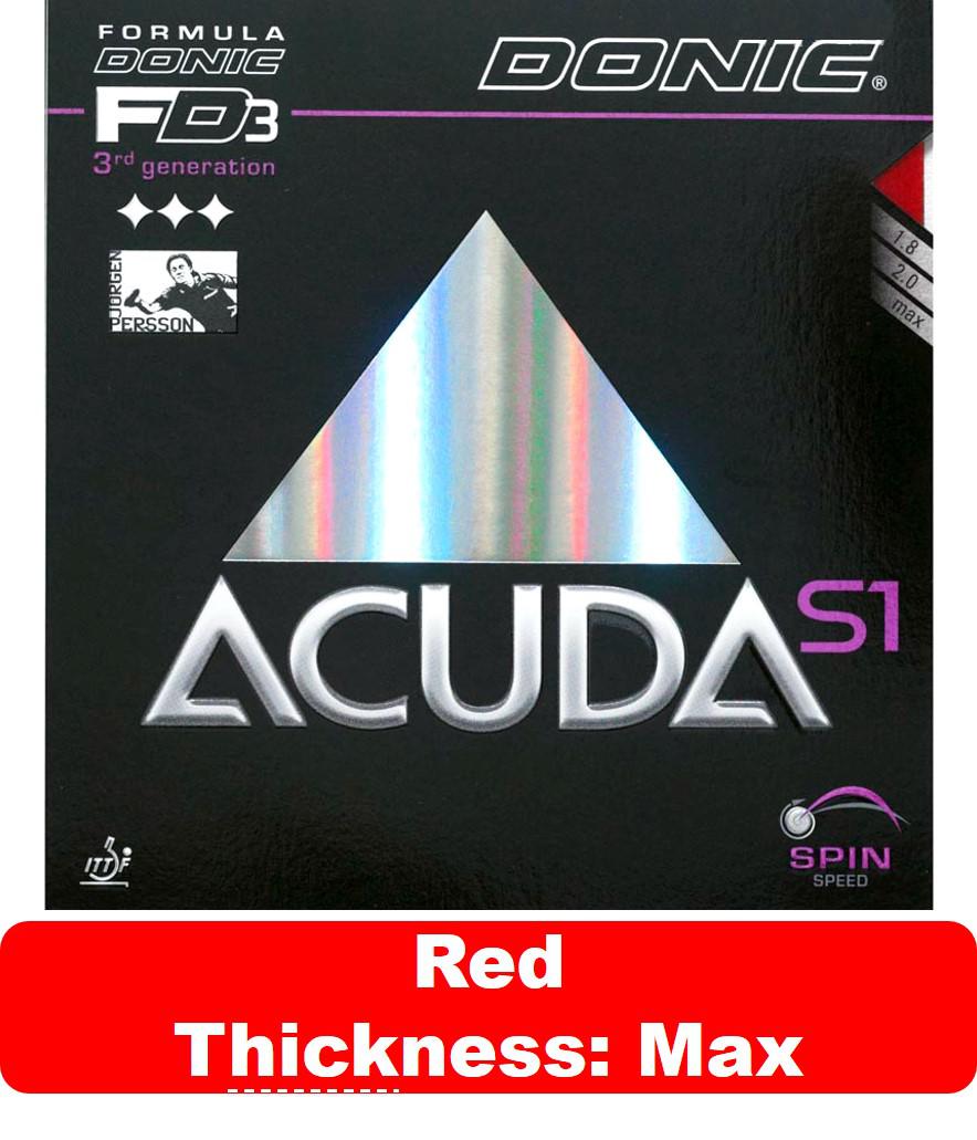 Donic original Acuda S1 S2 S3 Tenis De Mesa espinillas De goma con esponja De Ping Pong Tenis De Mesa: S1 red max