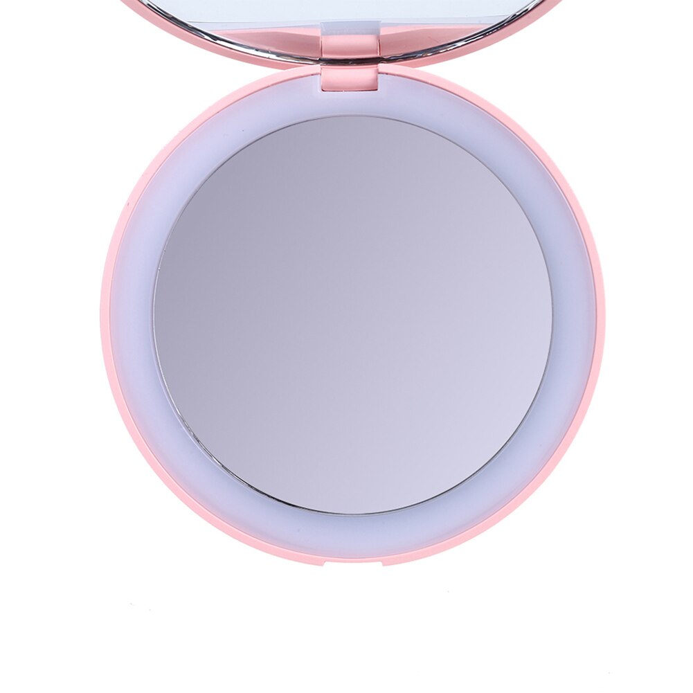 Batteridrevet led makeup spejl lyst rejse lille foldbar 10x hd lup rund klart tilbehør detaljer med lys