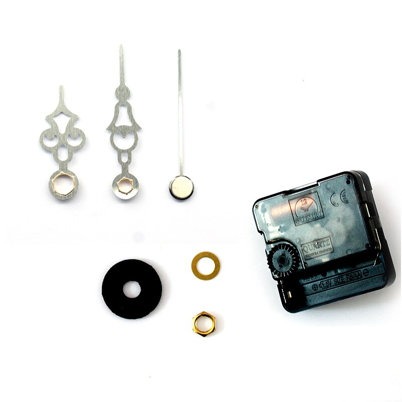 Suzuki-Reloj de pared de plástico con movimiento silencioso, accesorio de manos de plata 9107, de cuarzo, HS88