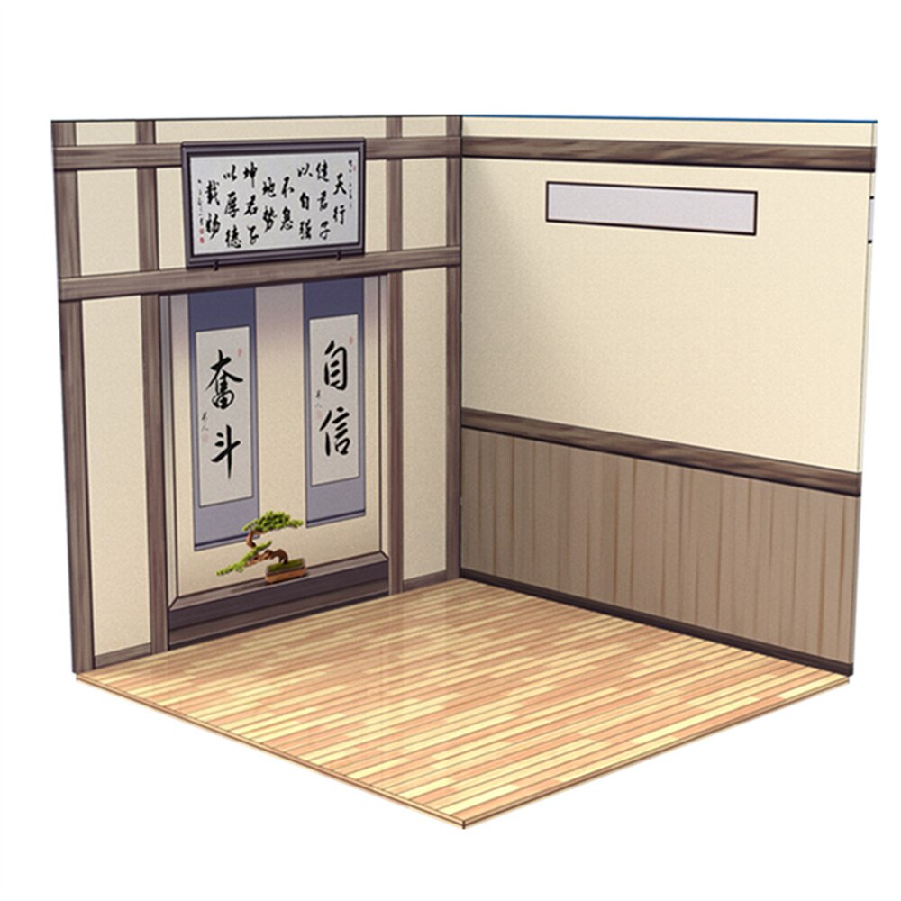 1/12 Japanese Scene Background Doll House Suitable for obj 11 Chinese Style Dollhouse Room Hand Model Soldier Scene Accessories: 02 only dollhouse
