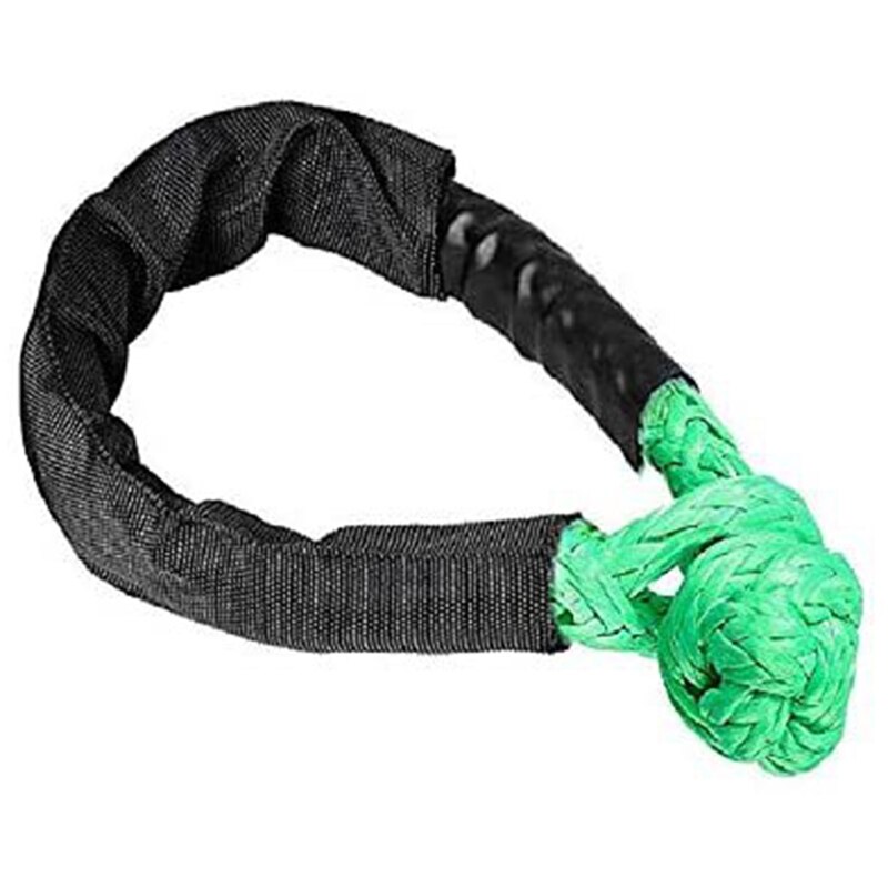 Cuerda de remolque todoterreno sintética, grillete suave de 1/2 pulgadas x 22 pulgadas, 38000 libras, para coche ATV, UTV, SUV, correa de remolque de recuperación, herramienta rota: Green