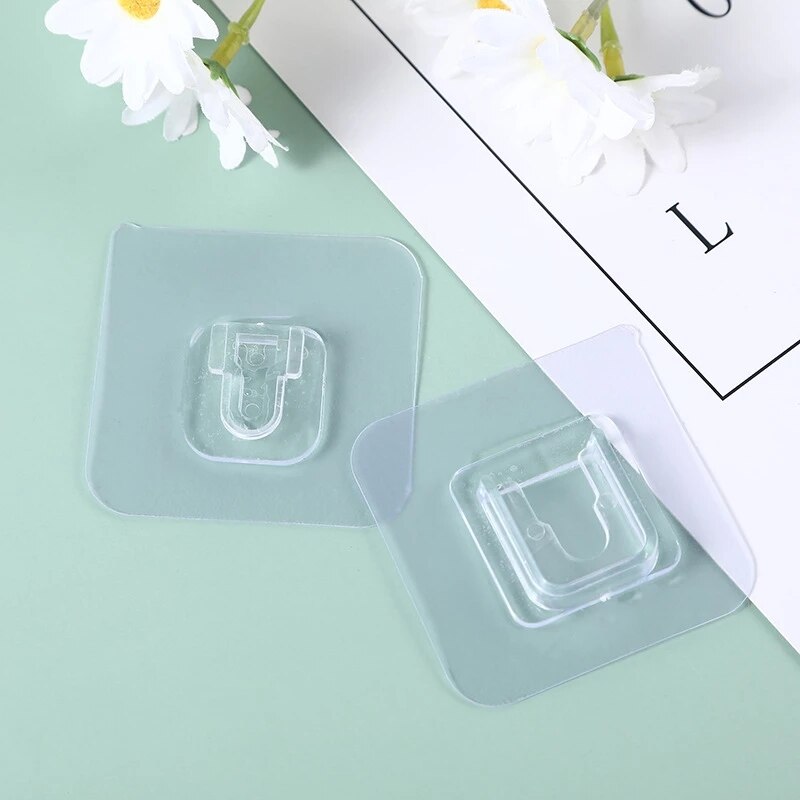 Double-Sided Adhesive Wall Hooks Hanging Picture Photo Frame Hangers Hooks Hanger Transparent Hooks Suction Cup Wall Holder