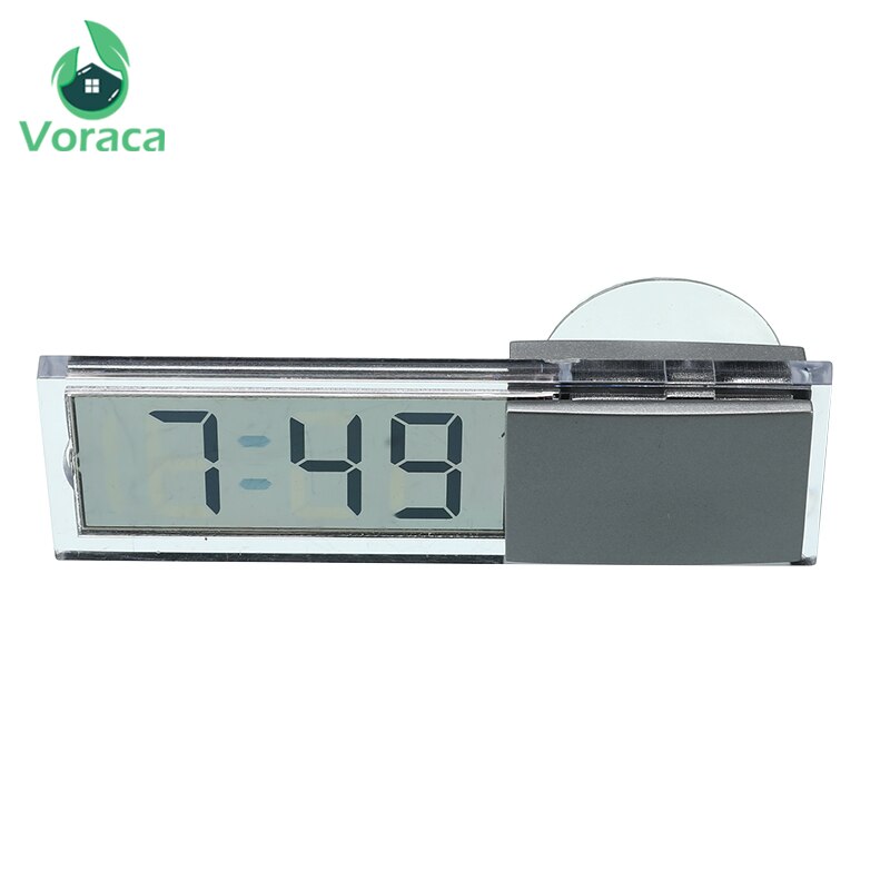 Horloge numérique pour voiture | Mini horloge numérique électronique, Mini Durable transparente LCD, horloge numérique de voiture, avec ventouse, décoration de maison universelle
