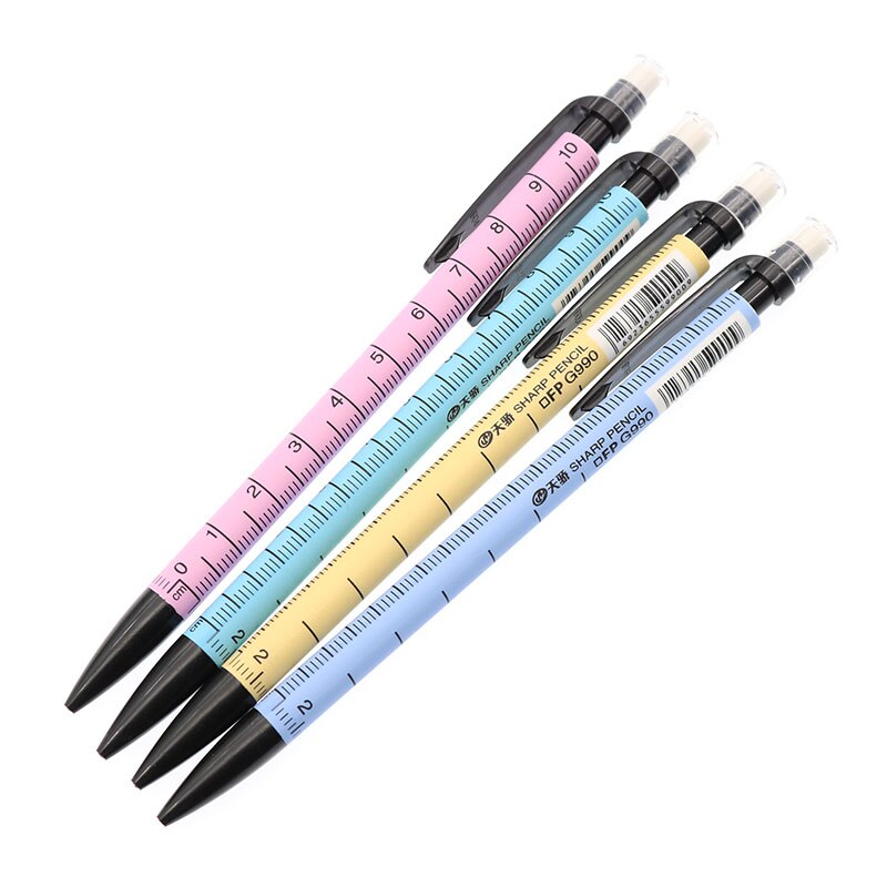 4 stk tegning trykk blyant 0.7mm svart blyant bly hb bly låve lærer blyant skole kontorpapir (farge tilfeldig sende)