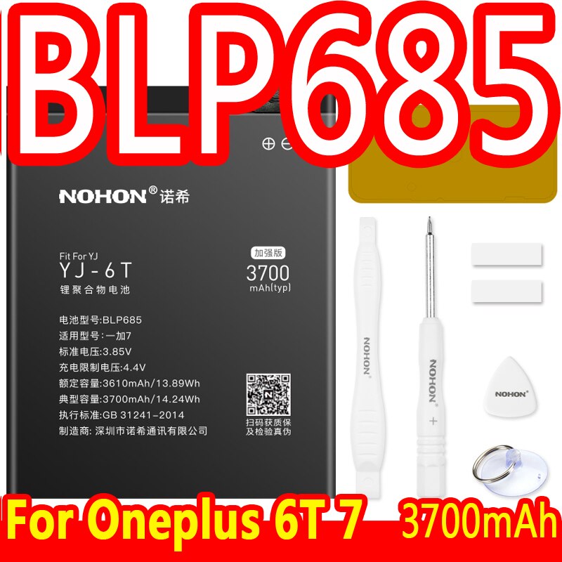 NOHON-batería de litio de repuesto para Oneplus 6T, 7 Pro, 6, 5T, One Plus, BLP685, BLP699, BLP657, BLP637, A6000, A5010: BLP685
