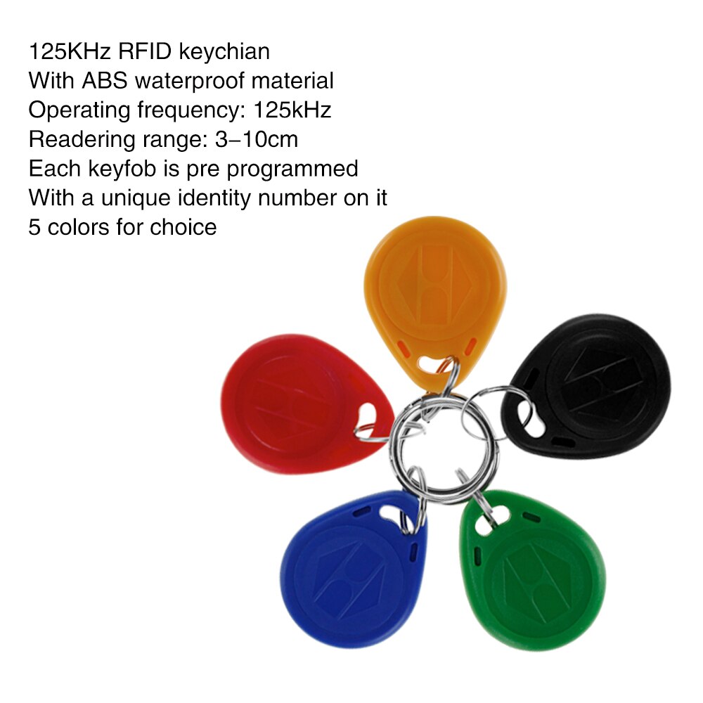 100 stk 125 khz rfid nøgleringe adgangskontrol kort rfid nøglesender til dør adgangskontrol system  tk4100/em4100 em token tags blå