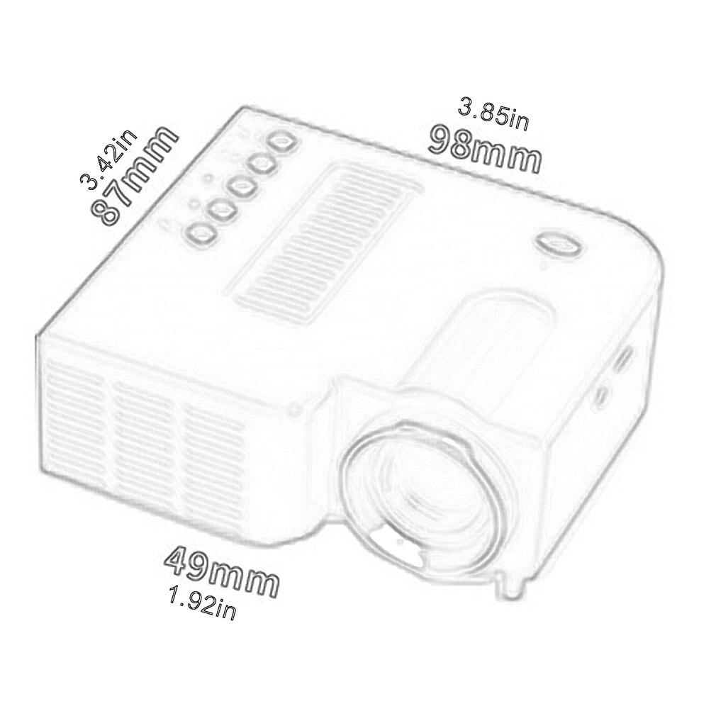 Mini bærbar videoprojektor led wifi projektor  uc28c 1080p video hjemmebiograf film spil biograf kontor videoprojektor hvid