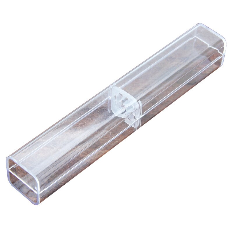 1Pcs Business Office Etui Mooie Transparante Plastic Pen Box Eenvoudige School Briefpapier Leveringen